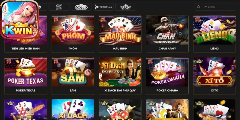 Hình ảnh giao diện hiện đại của game bài đổi thưởng kwin